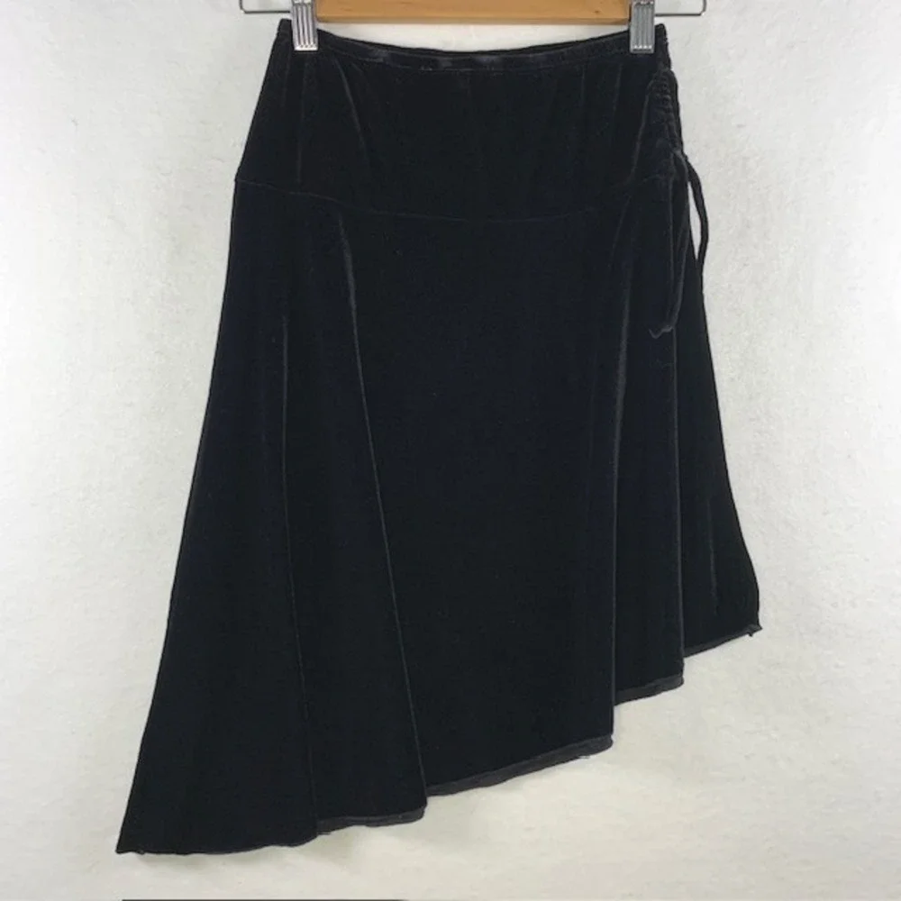 VTG Amy Byer Y2K Asymmetrical Velvet Skirt Sz XS Whimsigoth Dark Fairy Grunge